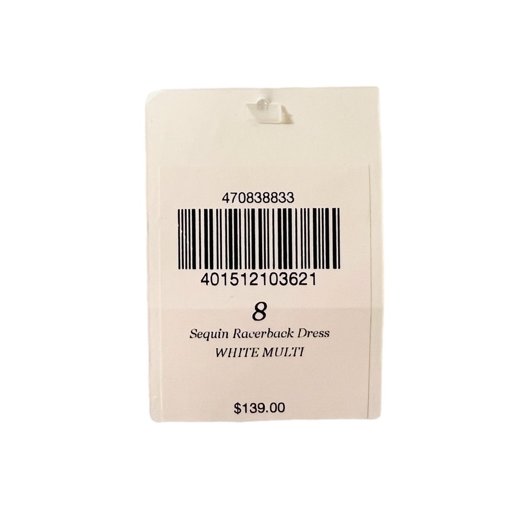 Boston Proper Sequence Racerback Dress. White. New. Size: 8 - Picture 3 of 9